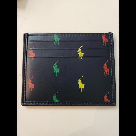 Polo Ralph Lauren Navy LEATHER PONY LOGOS IN COLOR Wallet - Picture 3 of 4